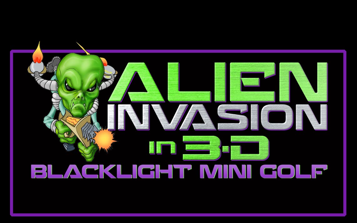 Alien Invasion in 3D Blacklight Miniature Golf